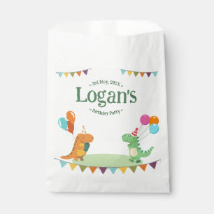 Cute Cartoon Dinosaur Birthday Party Favor Bag