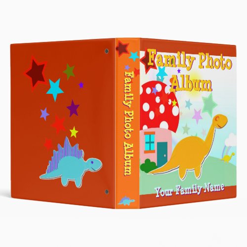 Cute Cartoon Dinosaur Family Photo Album Binder