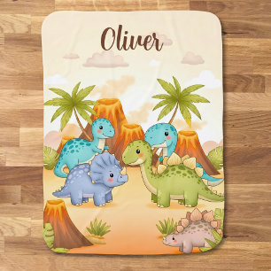 Cute Cartoon Dinosaur Friends Baby Blanket