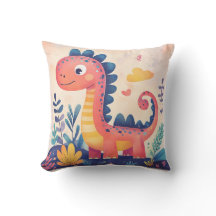 Cute Cartoon Dinosaur Ilustration Toddler Pillow