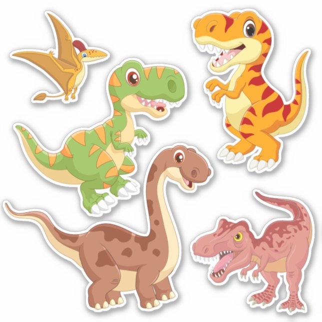 Cute Cartoon Dinosaur Sticker Set (Front)