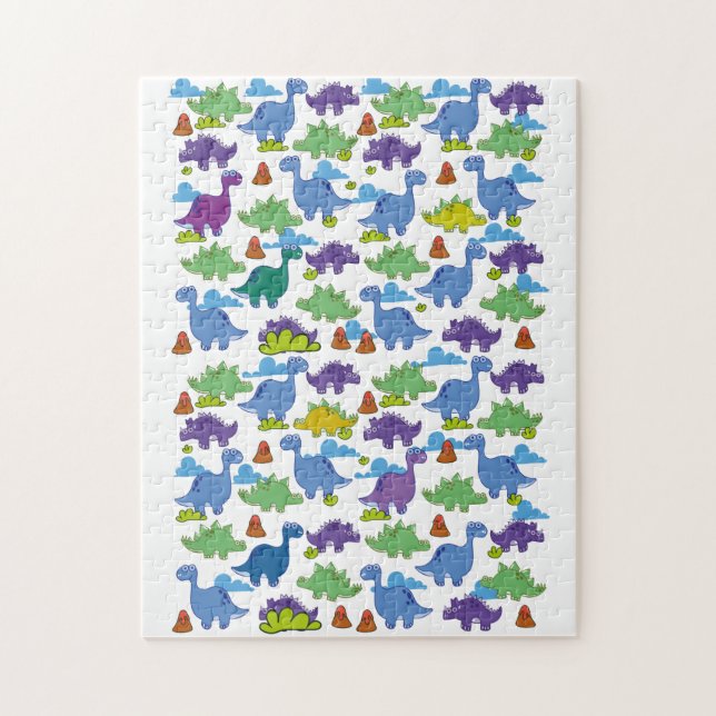Cute Cartoon Dinosaurs Jigsaw Puzzle (Vertical)