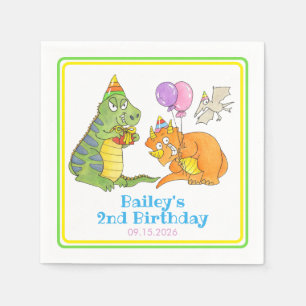 Cute Cartoon Dinosaurs Kids Birthday Napkins
