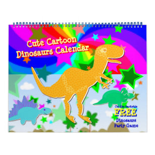 Cute Cartoon Dinosaurs Kids Calendar