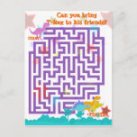 Cute Cartoon Dinosaurs Labyrinth Puzzle Game Postcard at Zazzle