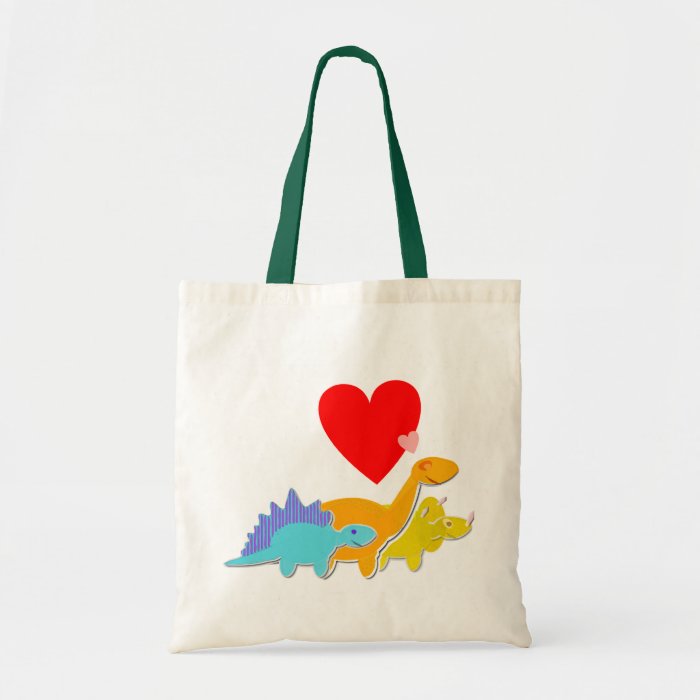 Cute Cartoon Dinosaurs Love Heart Bag