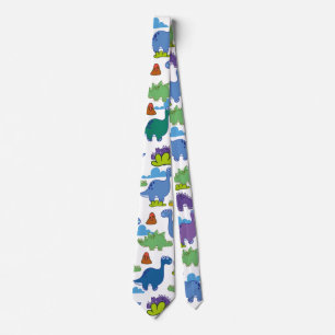Cute Cartoon Dinosaurs Neck Tie