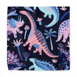 Cute cartoon dinosaurs pattern. bandana