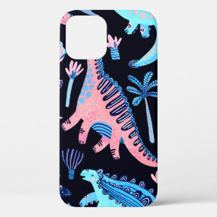 Cute cartoon dinosaurs seamless pattern in scandin iPhone 12 case