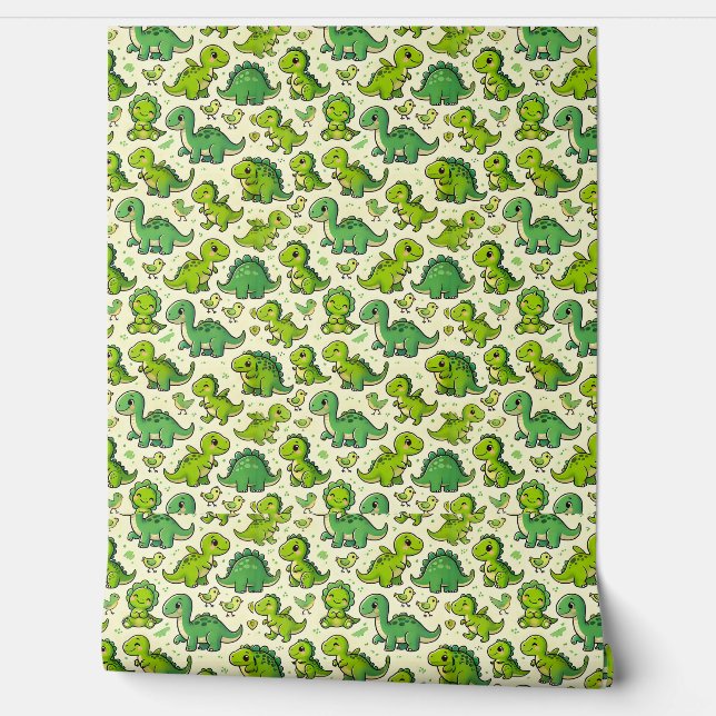 Cute cartoon dinosaurs wallpaper  (Unrolling)