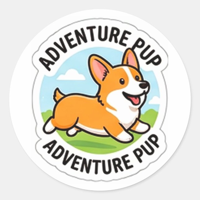 Cute Cartoon Dog Adventure Lover Vinyl Sticker (Front)