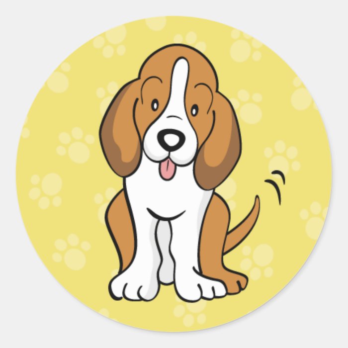 Cute Cartoon Dog Basset Hound Sticker