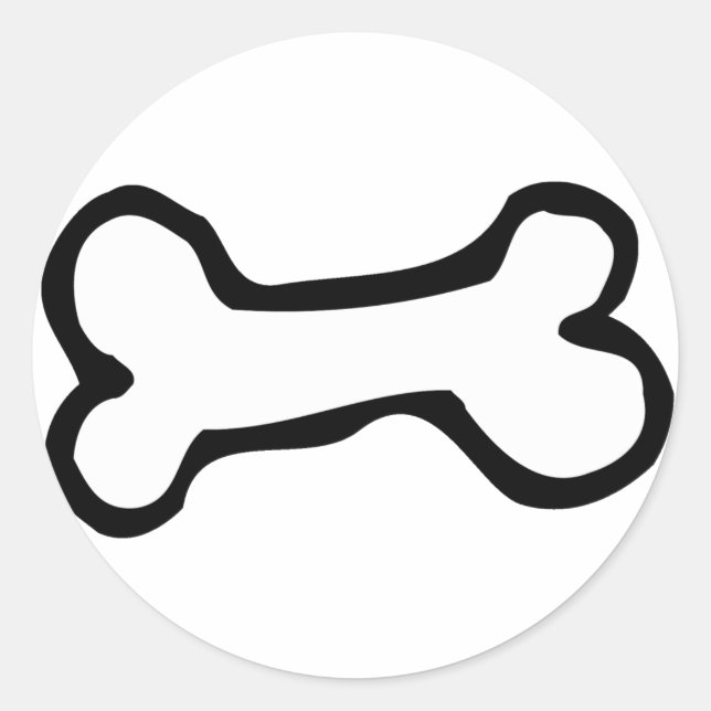 Cute Cartoon Dog Bone Classic Round Sticker (Front)