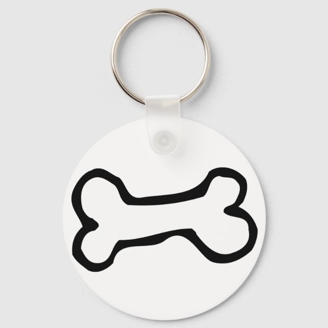 Cute Cartoon Dog Bone Keychain (Front)