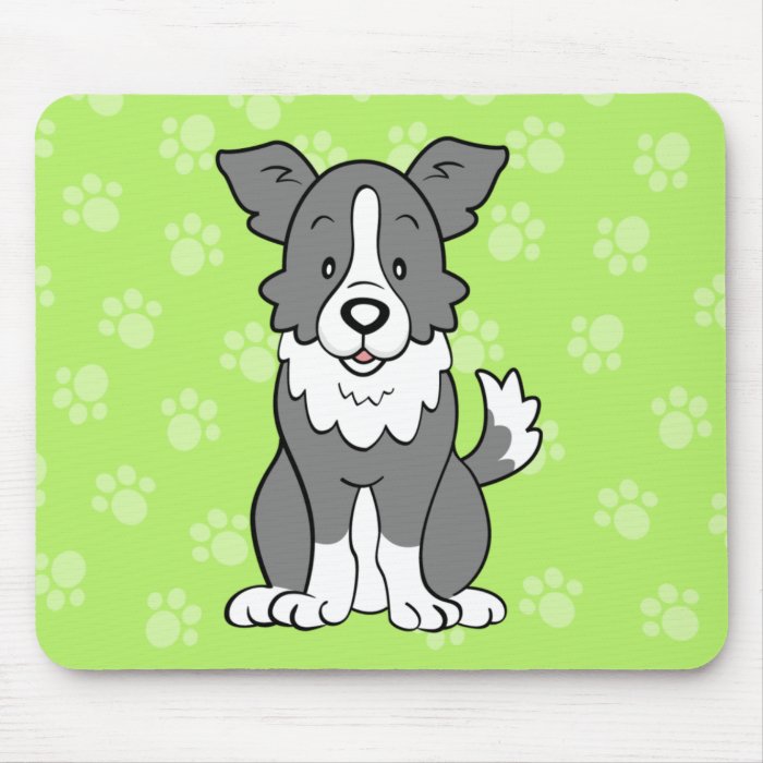 Cute Cartoon Dog Border Collie Mousepad