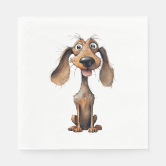 Cute Cartoon Dog Breed Art Collection Napkins