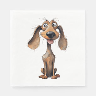 Cute Cartoon Dog Breed Art Collection Napkins