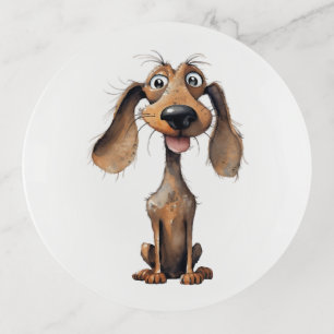 Cute Cartoon Dog Breed Art Collection Trinket Tray