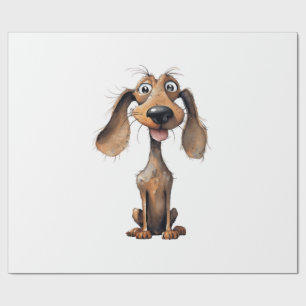 Cute Cartoon Dog Breed Art Collection  Wrapping Paper