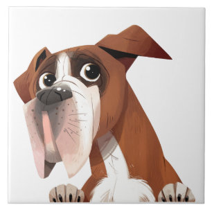 Cute Cartoon Dog Ceramic Tile