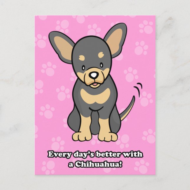 Cute Cartoon Dog Chihuahua Postcard (Front)