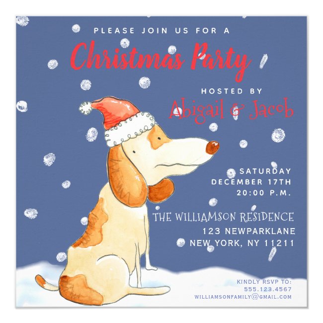 Cute Cartoon Dog - Christmas Party