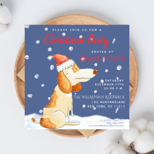 Cute Cartoon Dog - Christmas Party Invitation