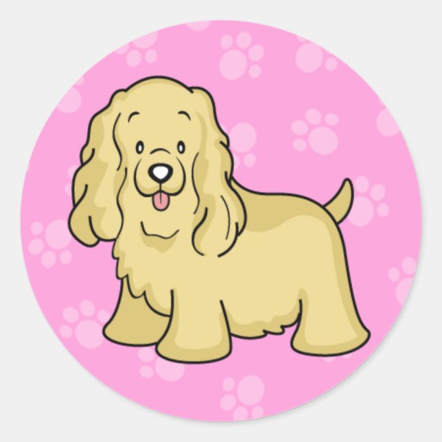 Cute Cartoon Dog Cocker Spaniel Sticker (Front)