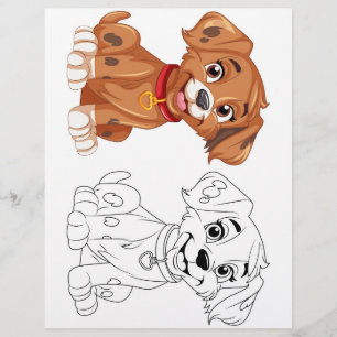 Cute Cartoon dog coloring page
