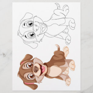 Cute Cartoon dog coloring page