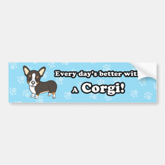 Cute Cartoon Dog Corgi Bumper Sticker