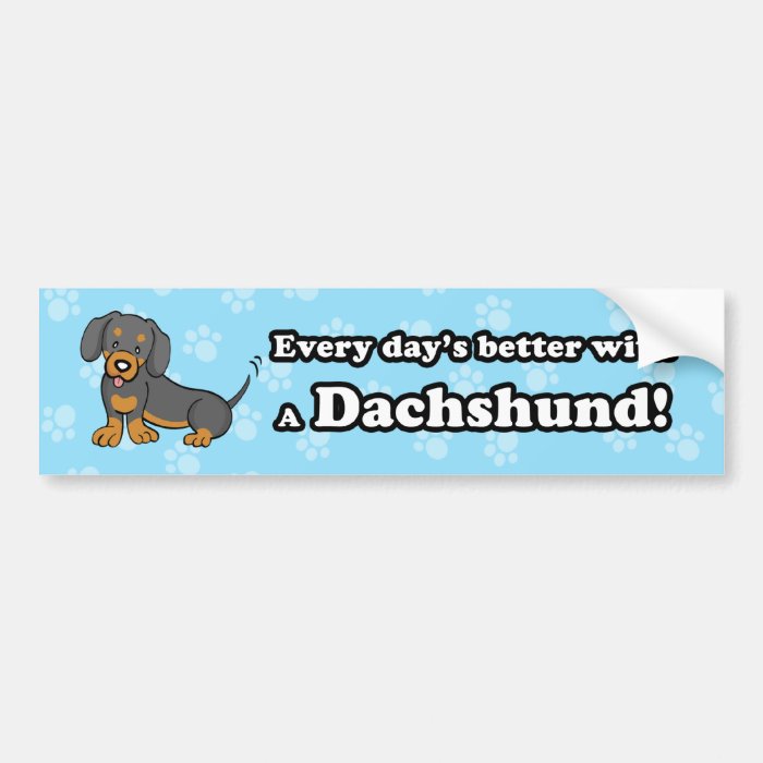 Cute Cartoon Dog Dachshund Bumper Sticker