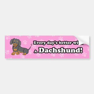 Cute Cartoon Dog Dachshund Bumper Sticker