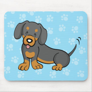 Cute Cartoon Dog Dachshund Mousepad
