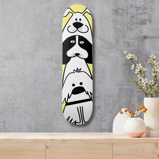 Cute Cartoon Dog Minimalist Pet Design Skateboard (Creator Uploaded)