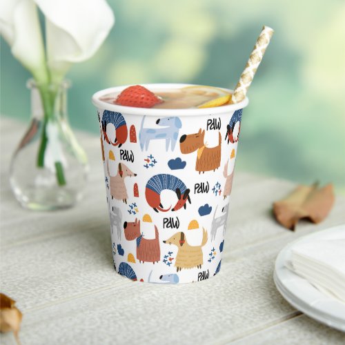 Cute cartoon dog pattern paper cups