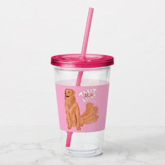 Cute Cartoon Dog Quote Acrylic Tumbler