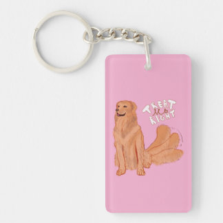 Cute Cartoon Dog Quote Keychain