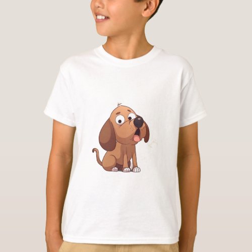 cute cartoon dog T_shirt