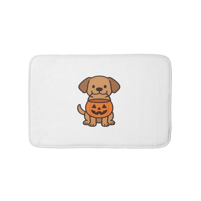 Cute Cartoon Dog Trick-or-Treating Classic T-Shirt Bath Mat (Front)