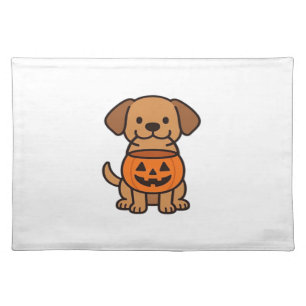 Cute Cartoon Dog Trick-or-Treating Classic T-Shirt Cloth Placemat