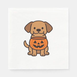 Cute Cartoon Dog Trick-or-Treating Classic T-Shirt Napkins