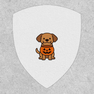 Cute Cartoon Dog Trick-or-Treating Classic T-Shirt Patch