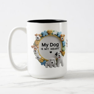 Cute Cartoon Dog Two-Tone Mug (15oz)