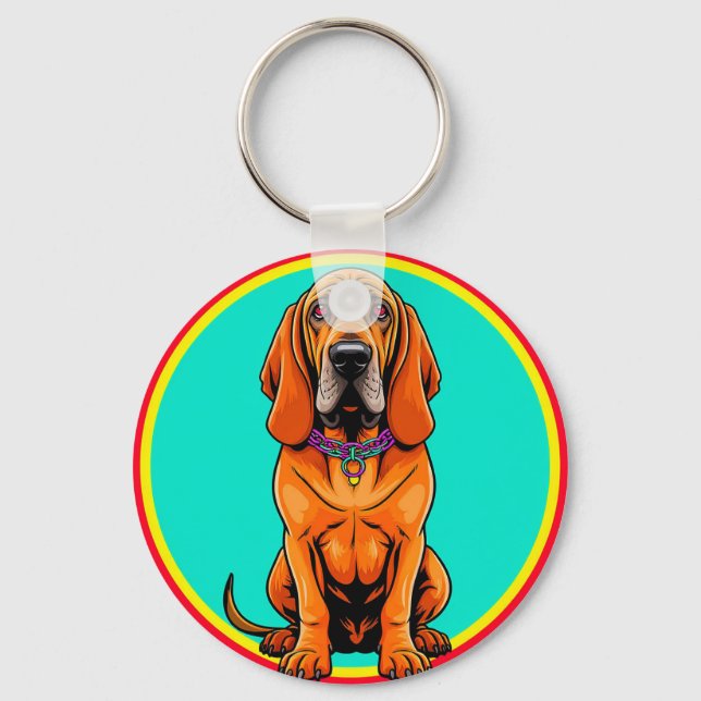 Cute Cartoon Dog with Collar Keychain (Front)