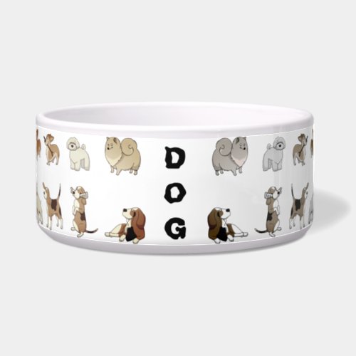 Cute Cartoon Dogs  Ceramic Pet Bowl