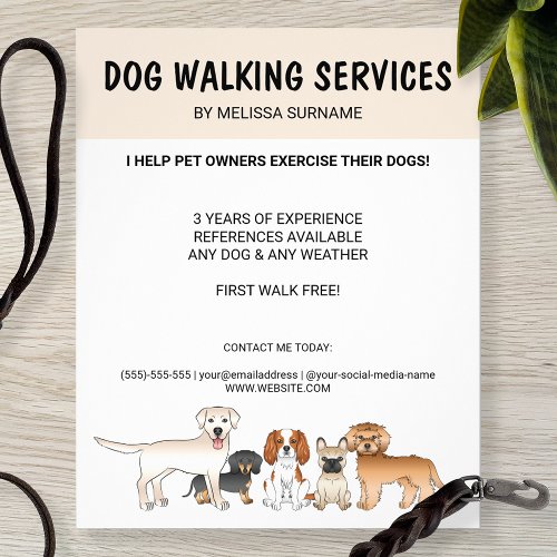 Cute Cartoon Dogs _ Dog Walking Services Flyer