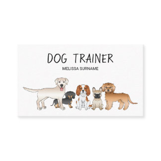 Cute Cartoon Dogs Illustration - Dog Trainer Business Card