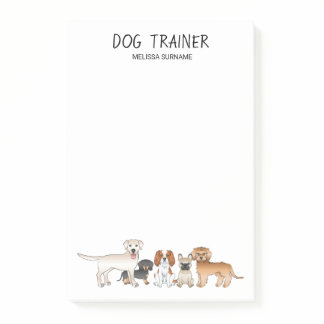 Cute Cartoon Dogs Illustration - Dog Trainer Post-it Notes