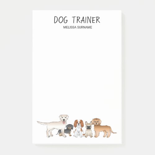 Cute Cartoon Dogs Illustration _ Dog Trainer Post_it Notes